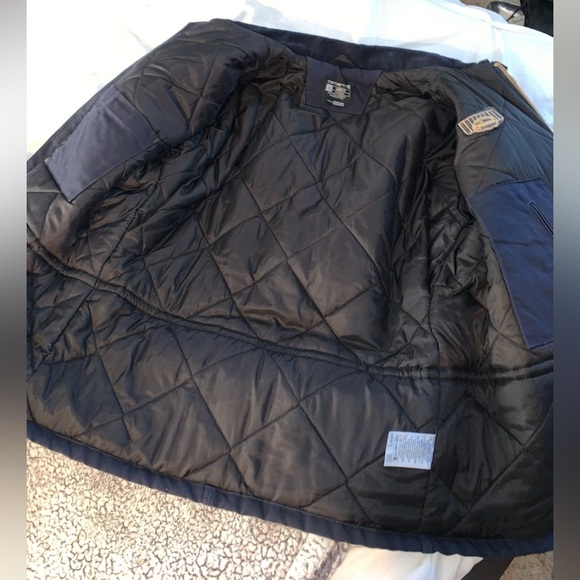 Carhartt work jacket navy blue with peace patch - Picture 6 of 15